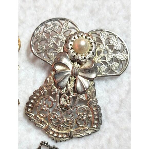 Vtg Jane Davis Angels Brooch 3 Pc Lot Angels of Love Collection 1990s Faux Pearl - Picture 4 of 7